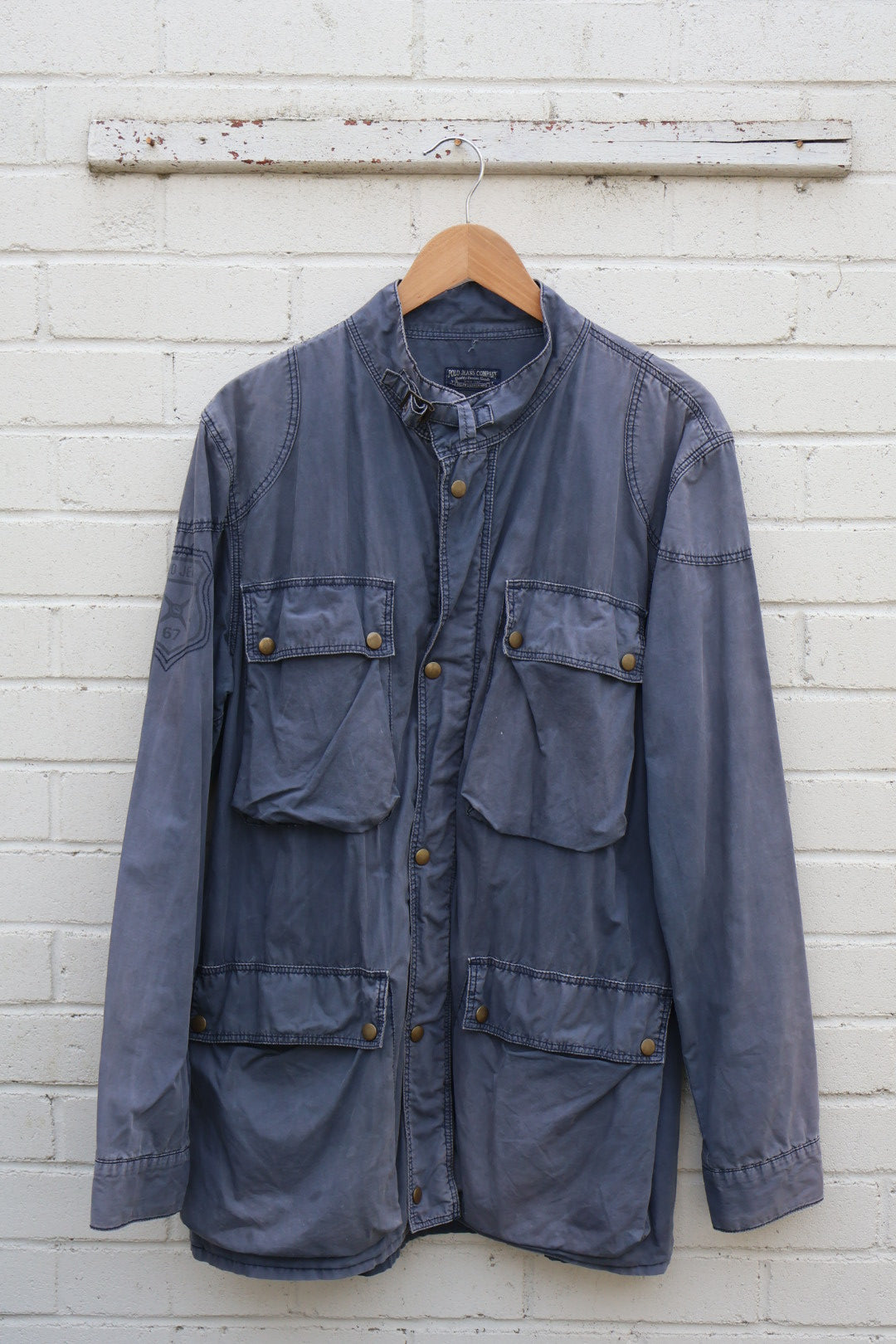 Ralph Lauren Vintage Blue Utility Cargo Pockets Button Up Jacket