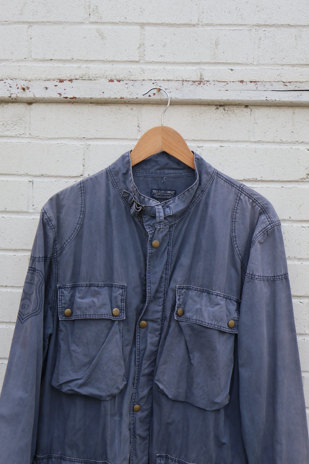 Ralph Lauren Vintage Blue Utility Cargo Pockets Button Up Jacket