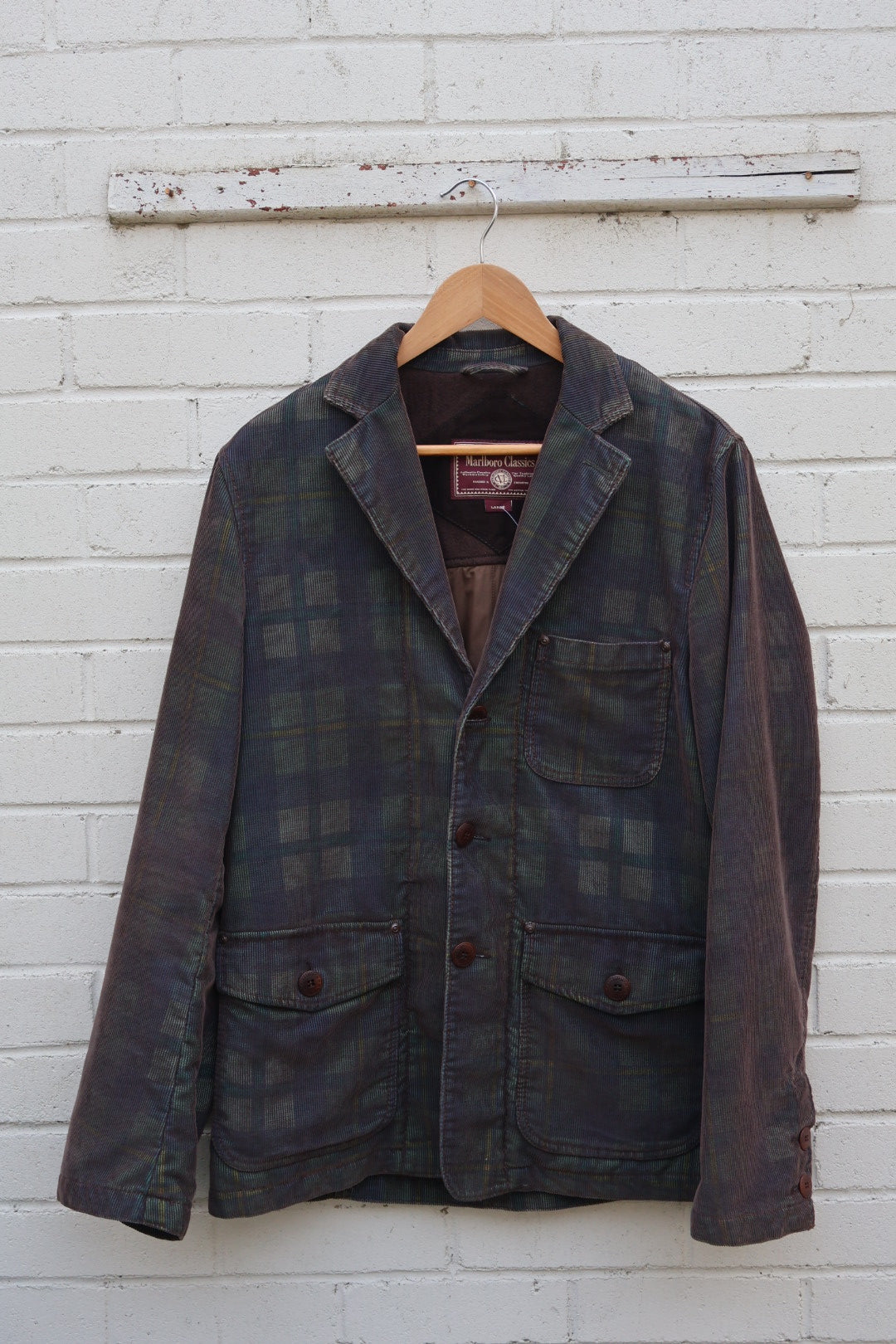 Marlboro(マルボロ) 90's corduroy colorwork long coat
