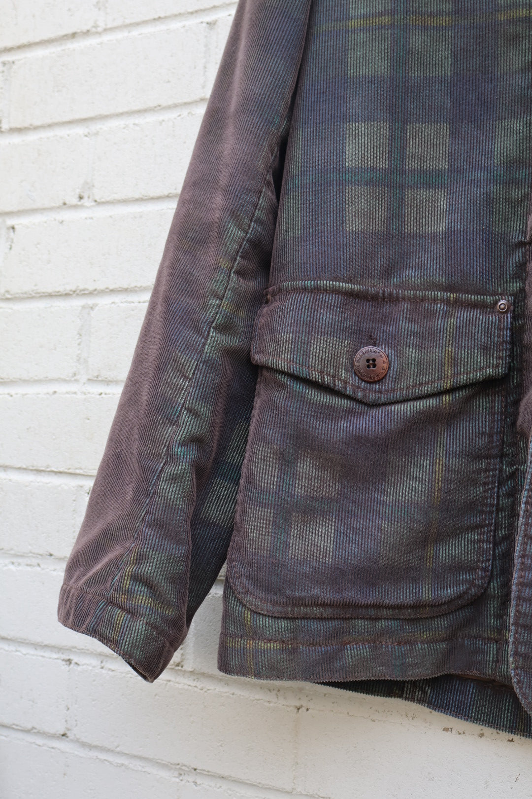 Marlboro Classics Vintage Check Velvet Button Up Blazer