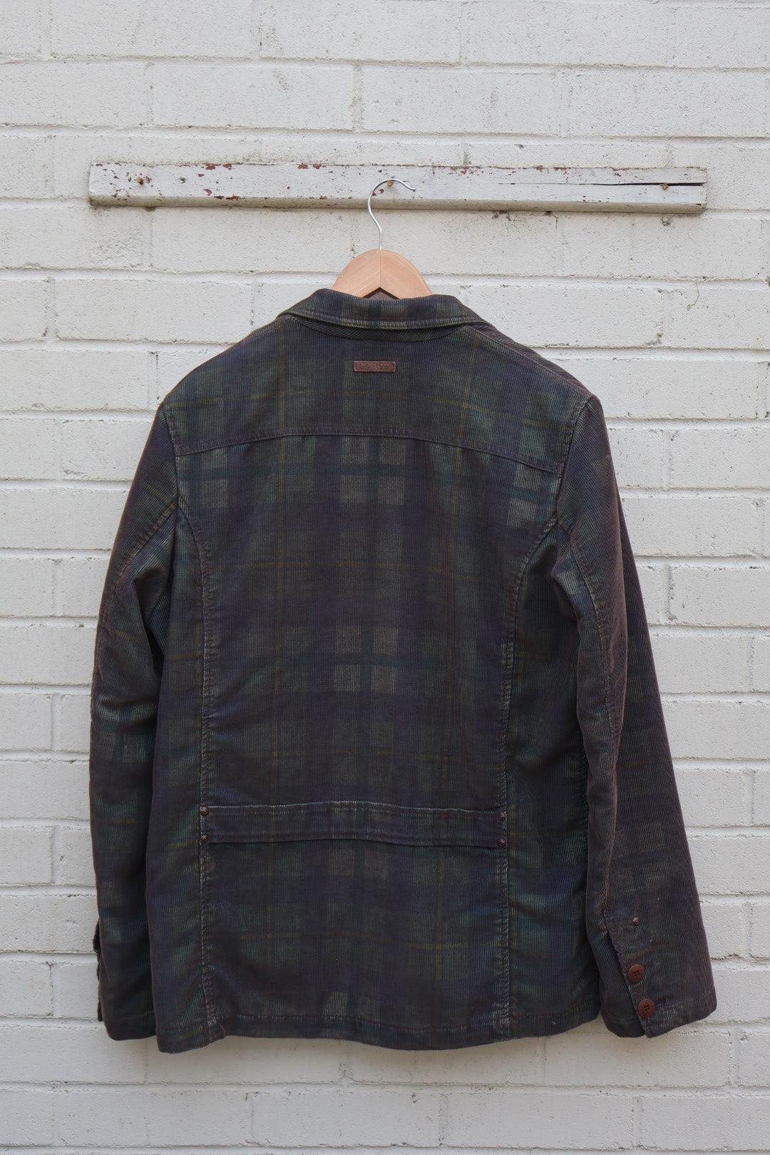 Marlboro Classics Vintage Check Velvet Button Up Blazer