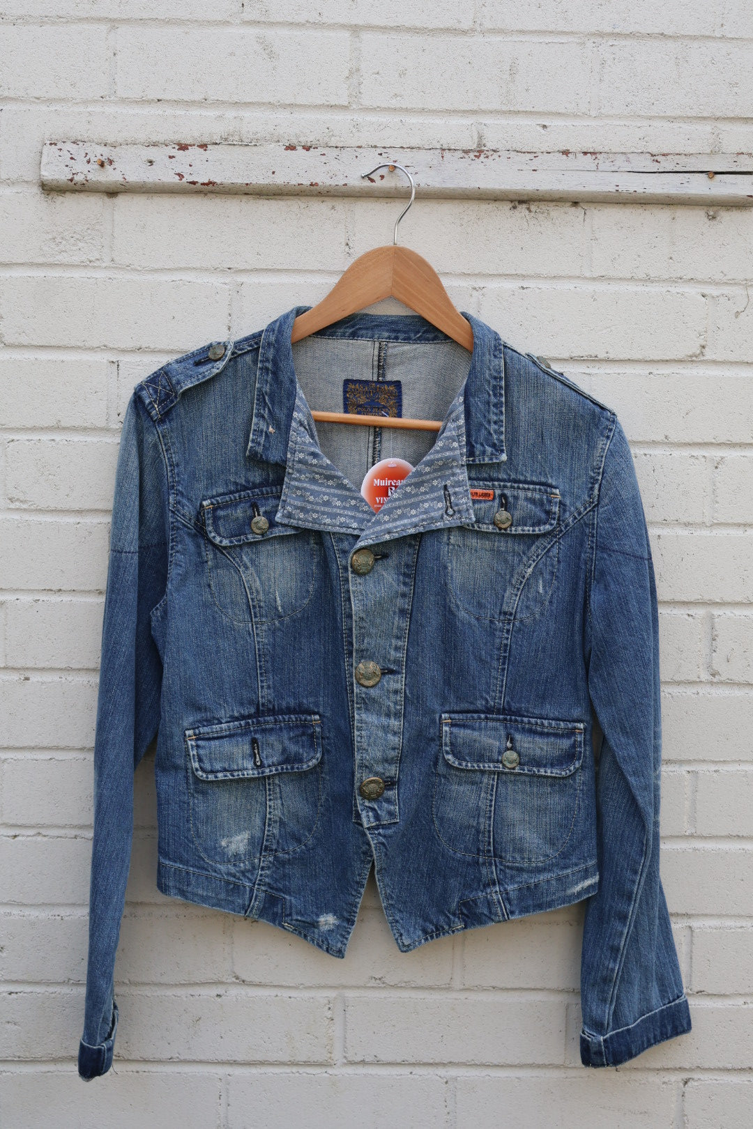 Ralph Lauren Vintage Blue Denim Military Cargo Style Jacket