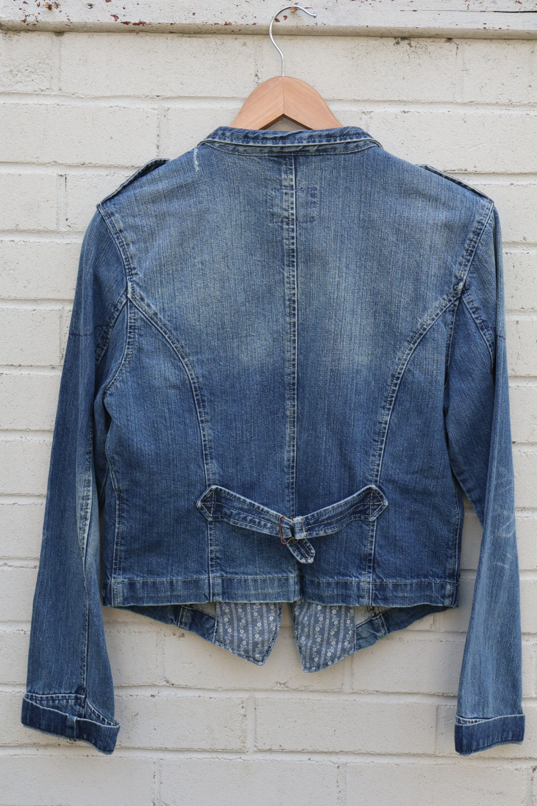 Ralph Lauren Vintage Blue Denim Military Cargo Style Jacket