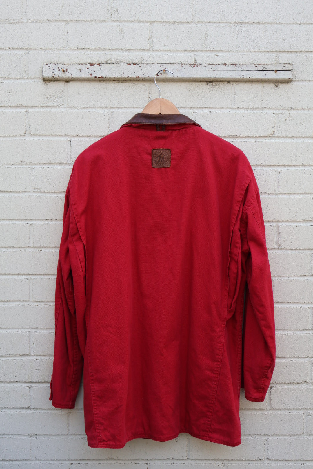 Marlboro Country Store 80’s Red Cotton Leather Collar Jacket