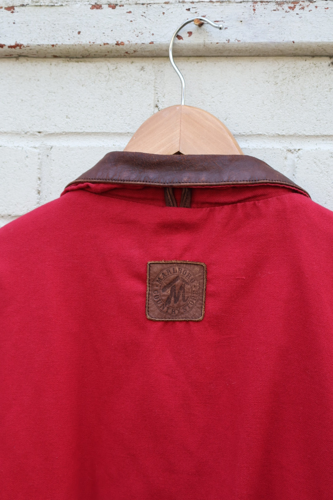 Marlboro Country Store 80’s Red Cotton Leather Collar Jacket