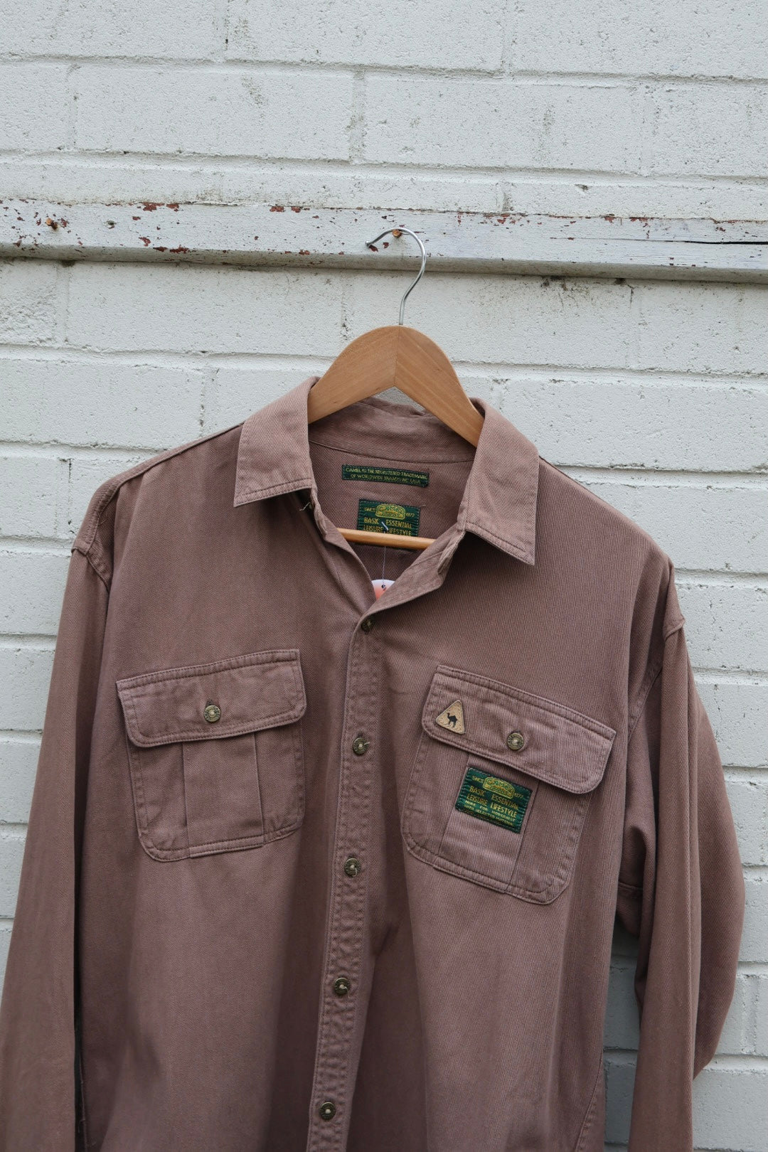 Camel Trophy Brown Long Sleeved Button Up Shirt Adventure