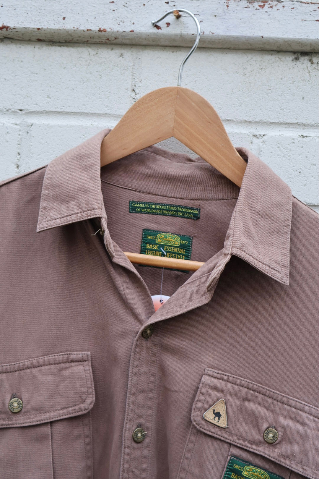 Camel Trophy Brown Long Sleeved Button Up Shirt Adventure