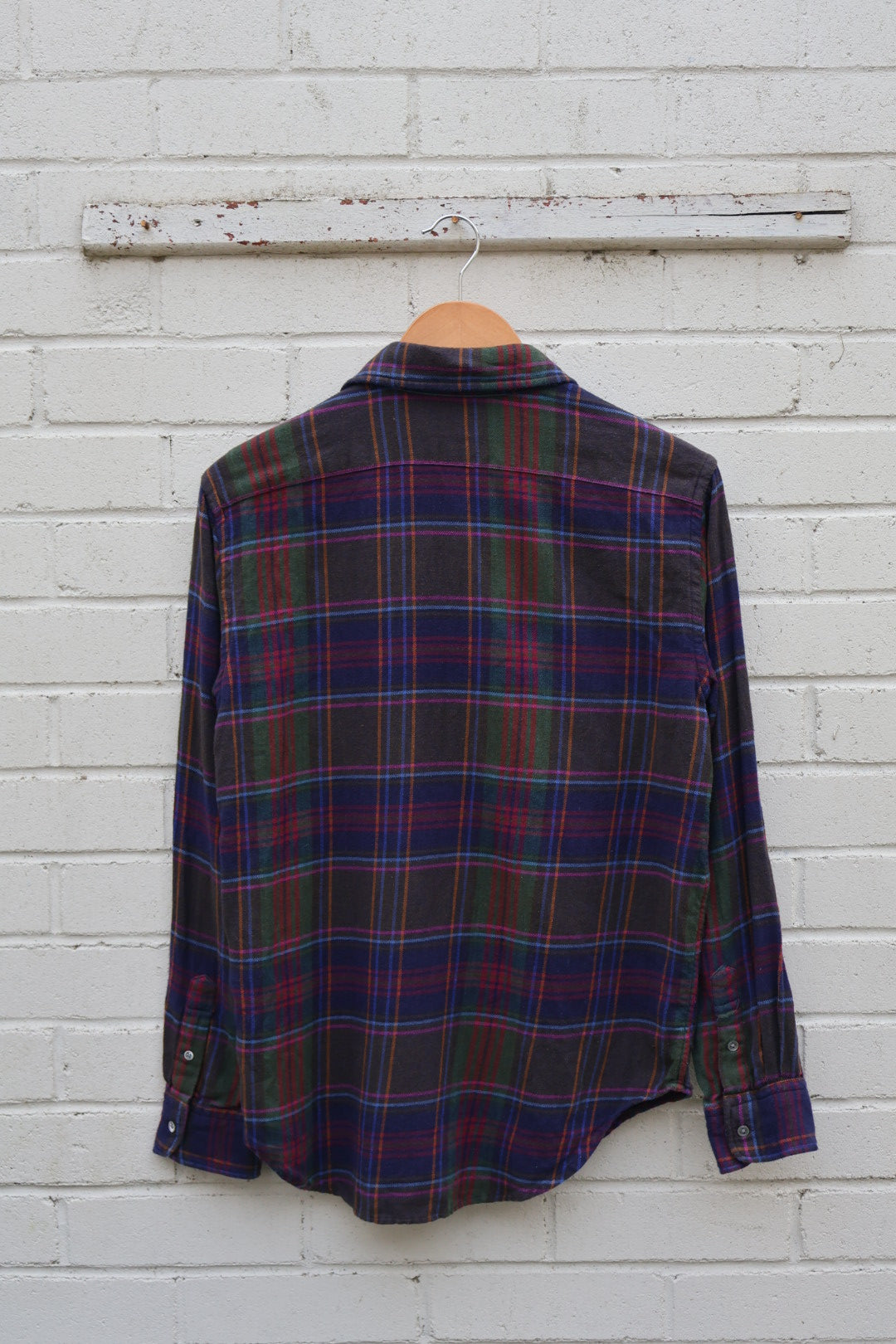 Ralph Lauren Vintage Purple Check Flannel Embroidered Shirt