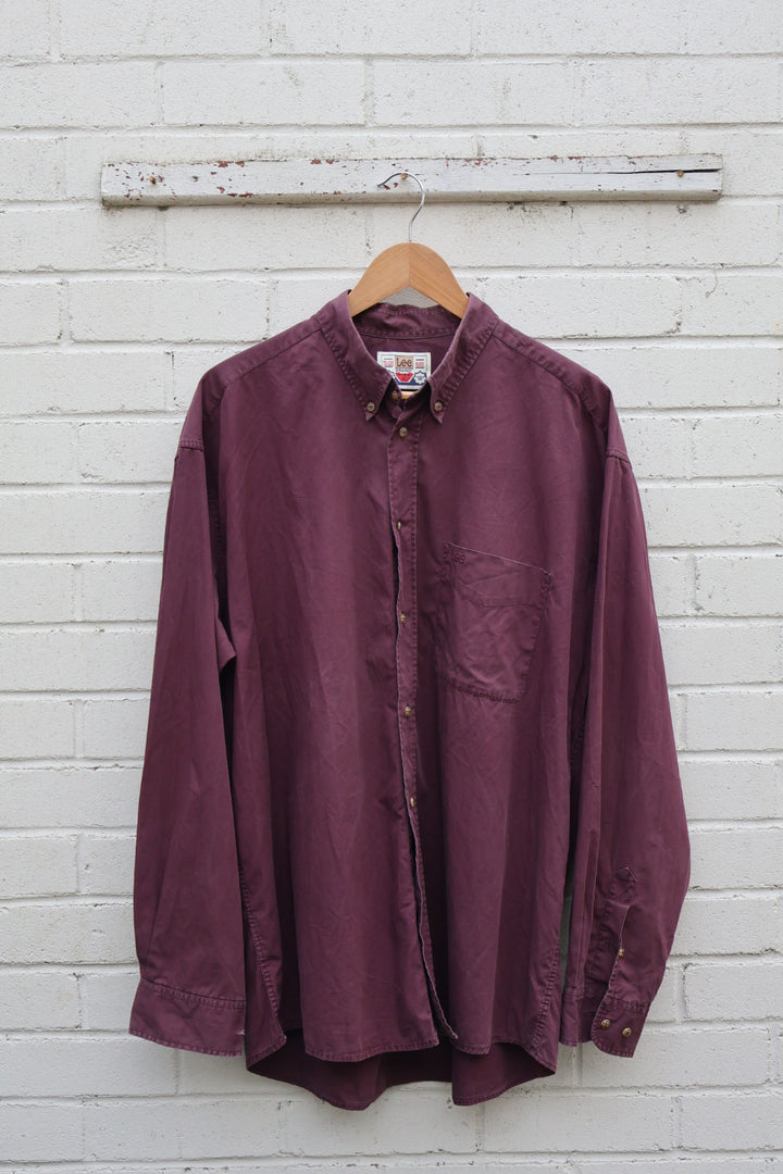 Lee Vintage 90’s Dark Burgundy Button Up Shirt