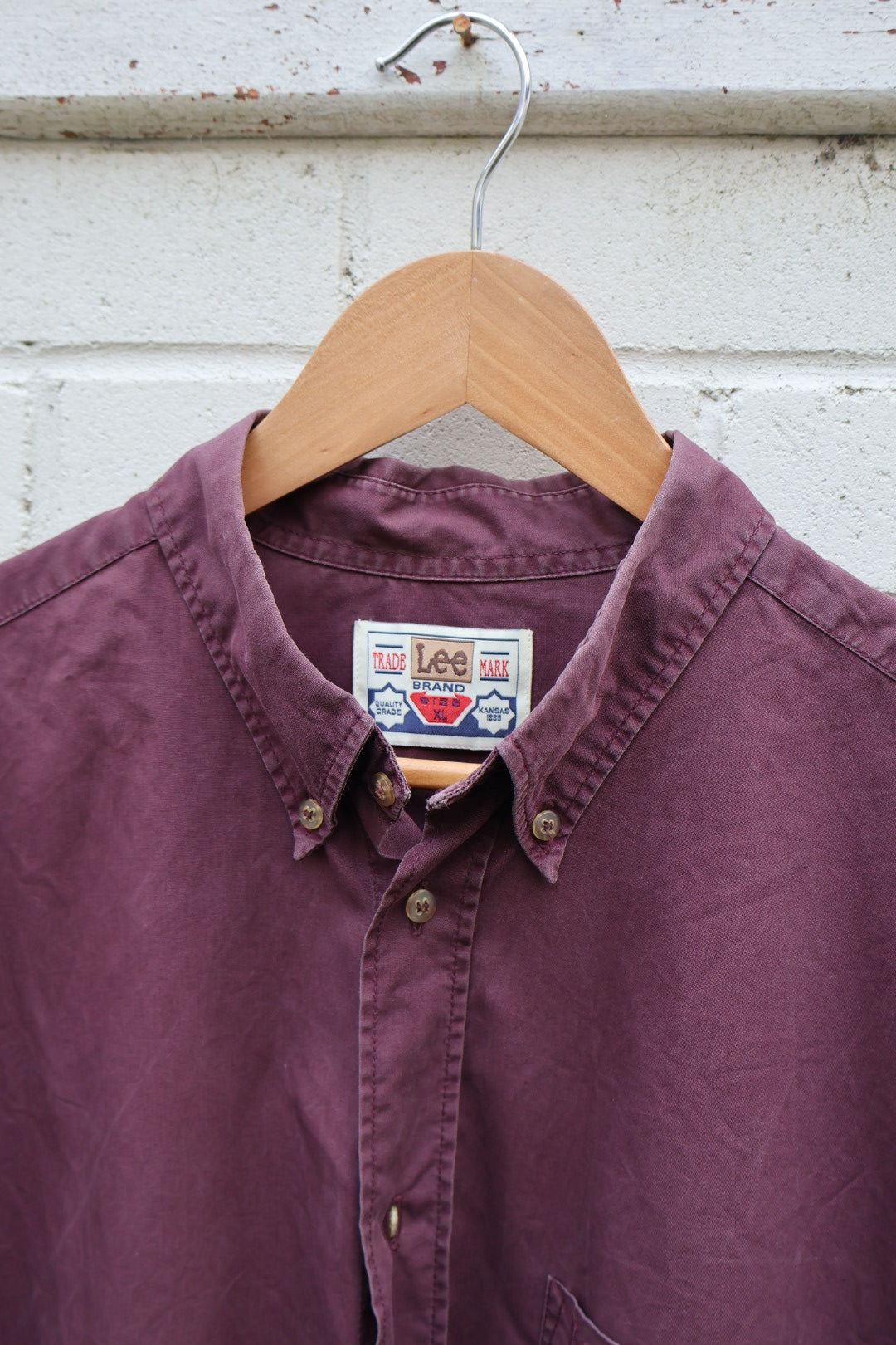 Lee Vintage 90’s Dark Burgundy Button Up Shirt