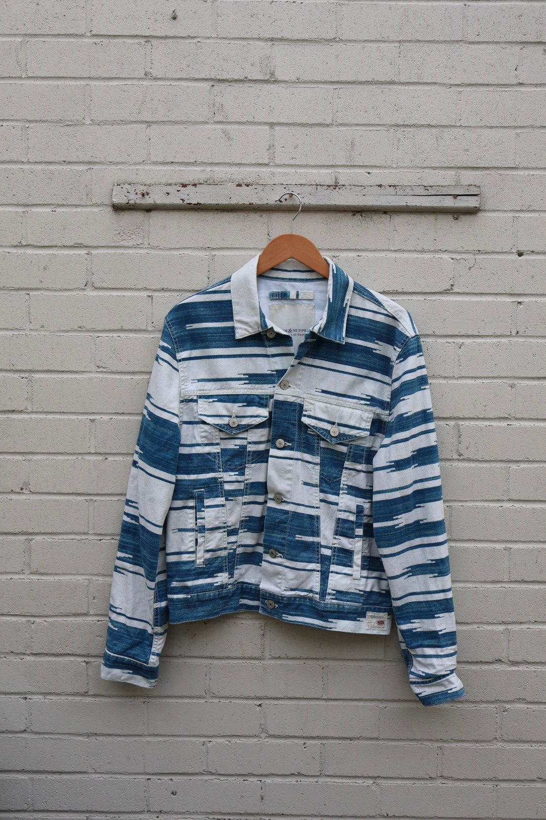 Ralph Lauren Vintage Aztec Blue and White Denim Jacket