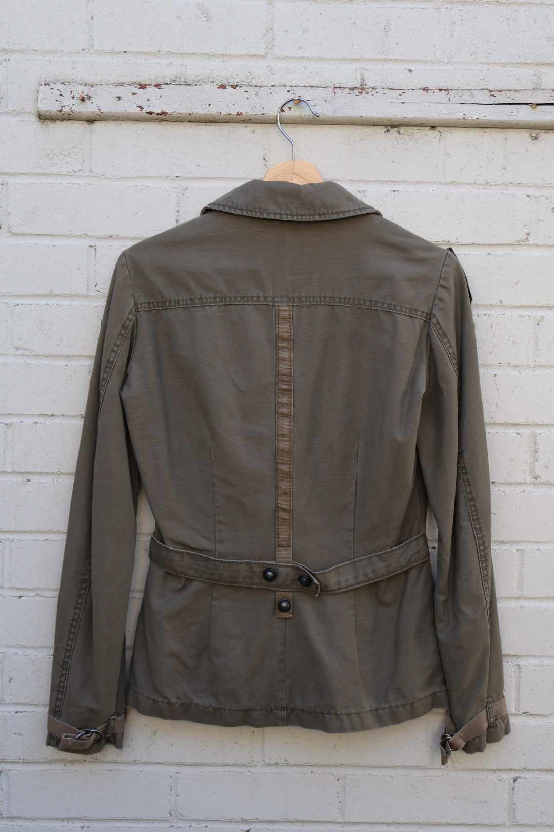 Replay Vintage Army Green Combat Military Style Button Up Jacket