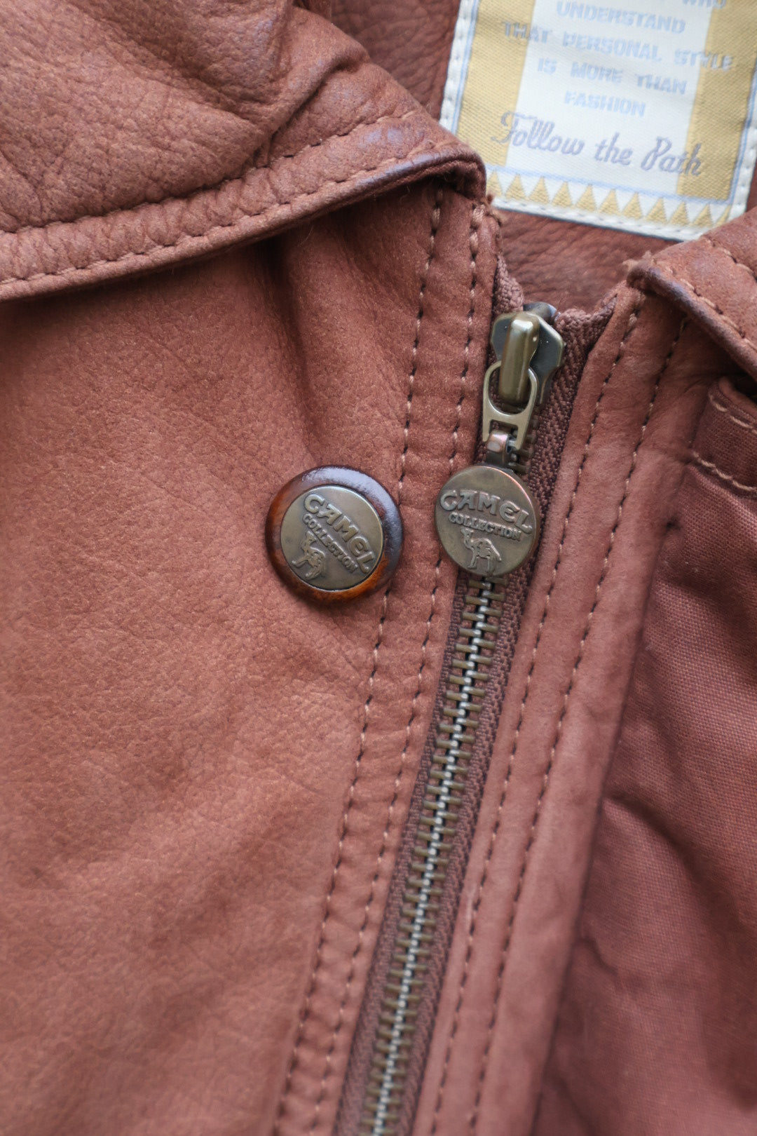 Camel Trophy Original 80’s Tan Brown Leather Suede Thick Heavy Coat