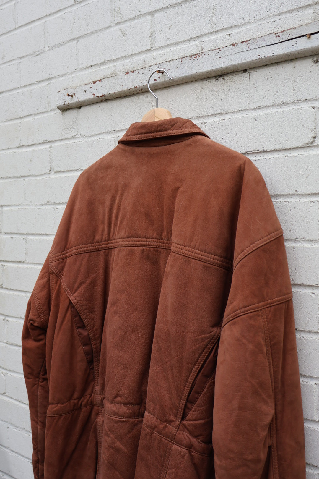 Camel Trophy Original 80’s Tan Brown Leather Suede Thick Heavy Coat