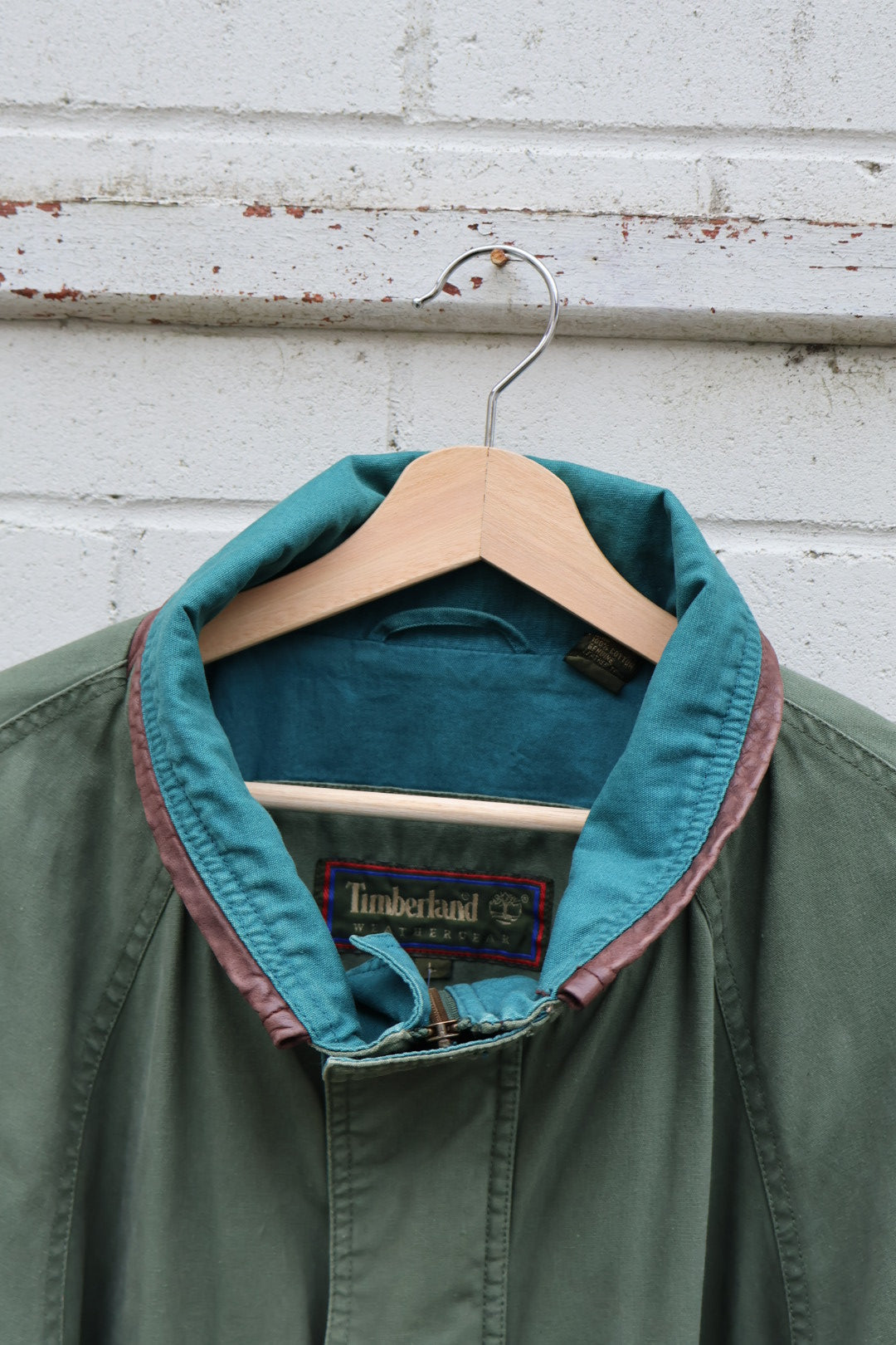 Timberland Vintage 90’s Green and Teal Button Up Coat