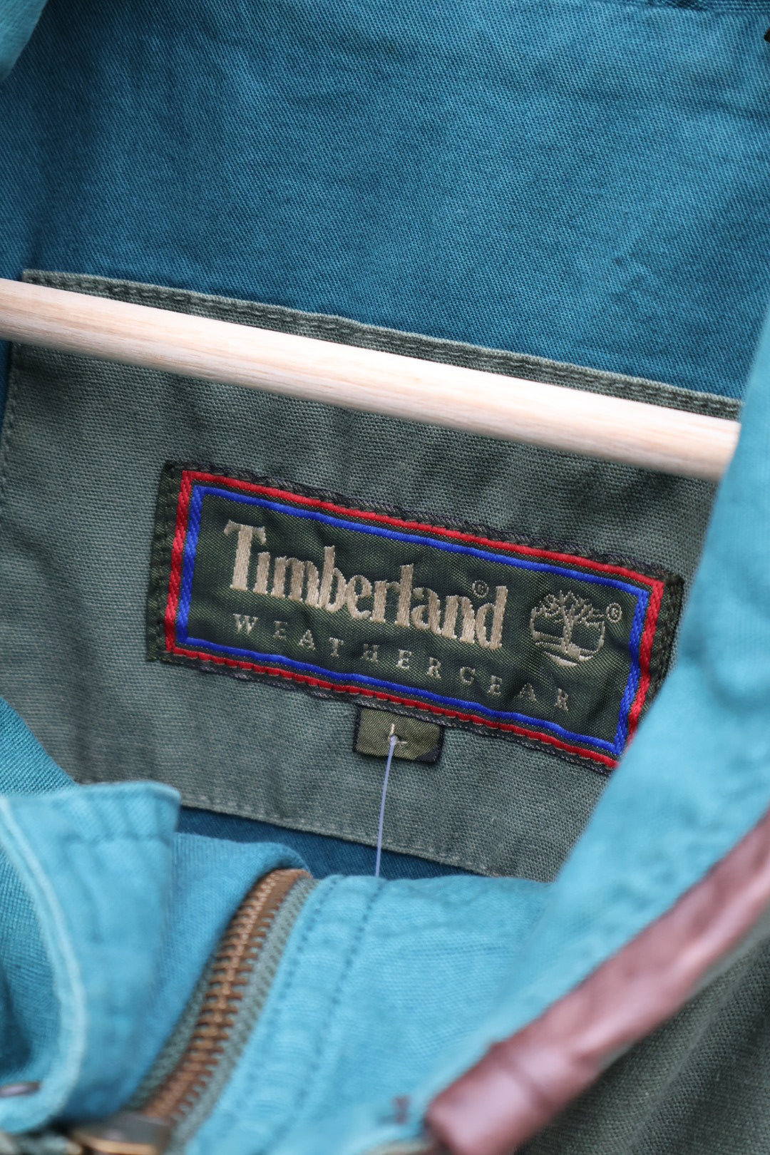 Timberland Vintage 90’s Green and Teal Button Up Coat