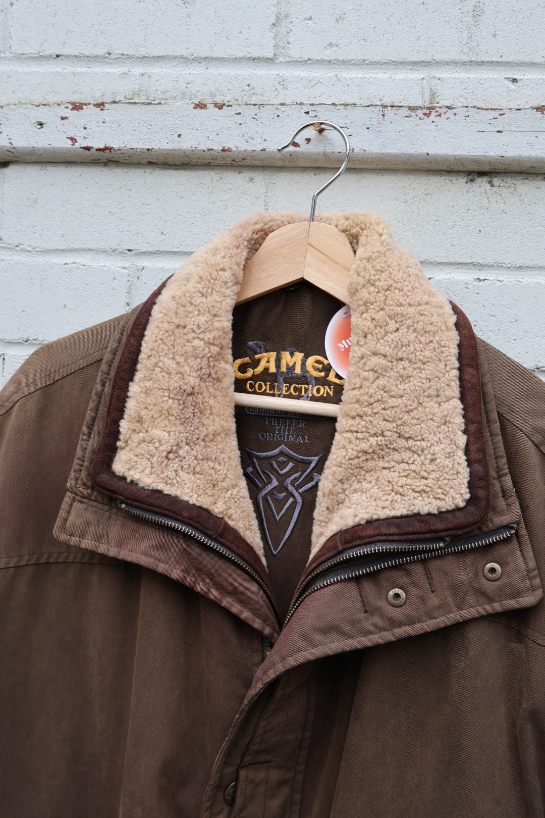 Original Camel Trophy Vintage 80’s Sheep Wool Collar Brown Coat