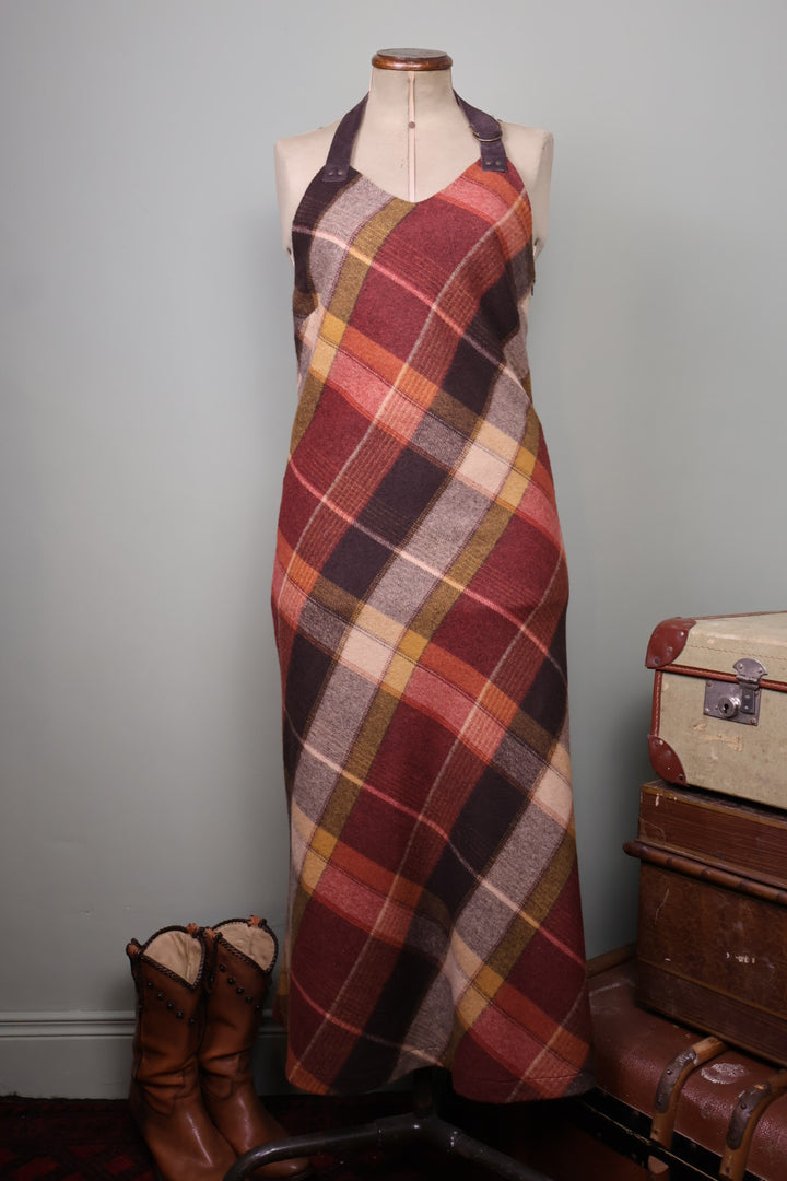 Marlboro Classics Vintage 90’s Plaid Check Tartan Maxi Halterneck Dress