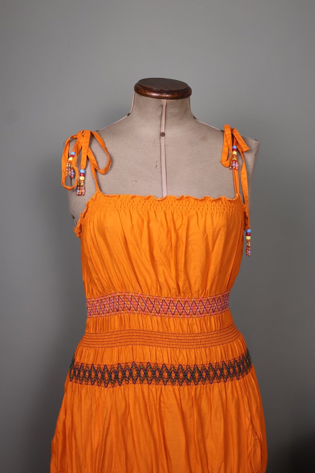 Marlboro Classics Vintage Orange Tiered Maxi Dress