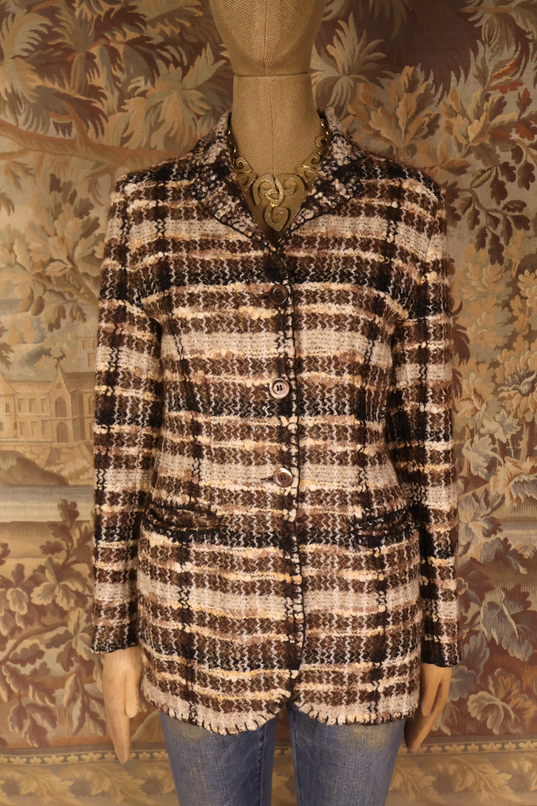 Moschino Couture Brown Tweed Blazer